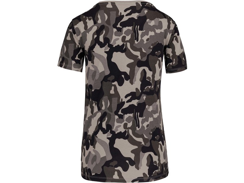 Kariban Dames-t-shirt camo korte mouwen