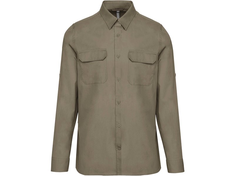 Kariban Damesoverhemd van linnen met lange mouwen