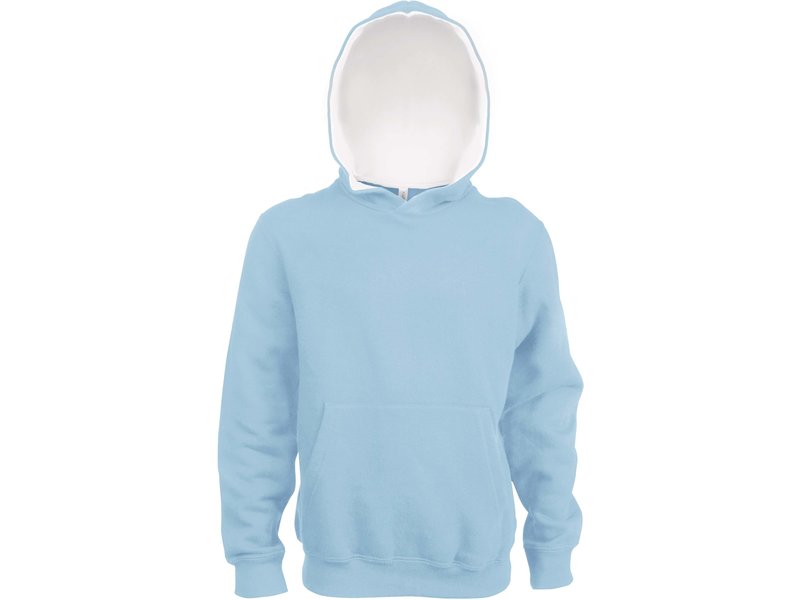 Kariban Kinder hooded sweater met gecontrasteerde capuchon