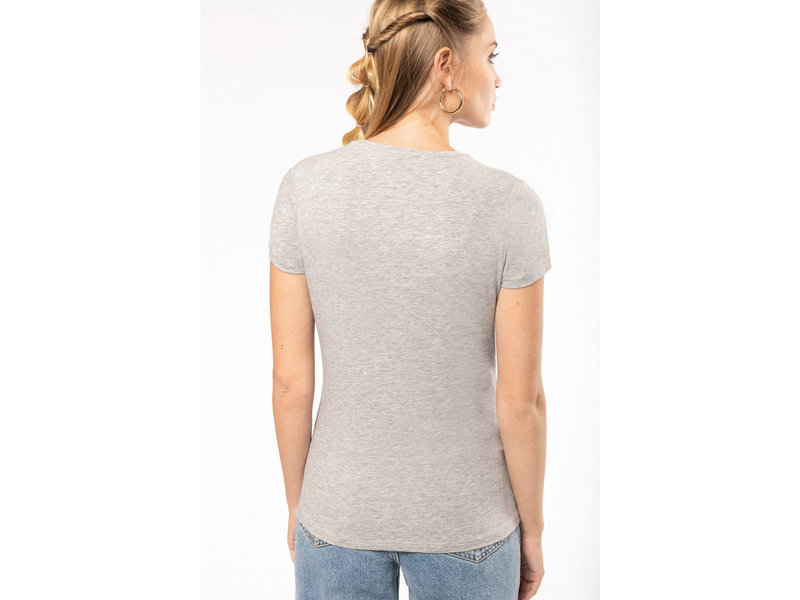 Kariban Dames-t-shirt ronde hals korte mouwen