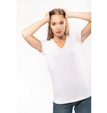 Kariban Dames-t-shirt V-hals korte mouwen