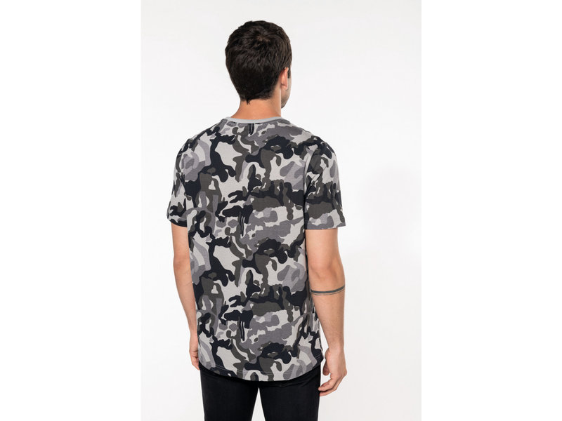 Kariban T-shirt camo korte mouwen