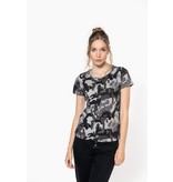 Kariban Dames-t-shirt camo korte mouwen