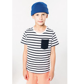 Kariban Gestreept T-shirt met zak en korte mouwen kids