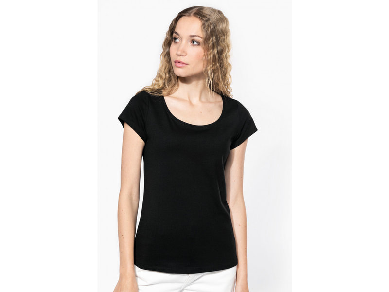 Kariban Dames T-Shirt korte mouwen met boothals