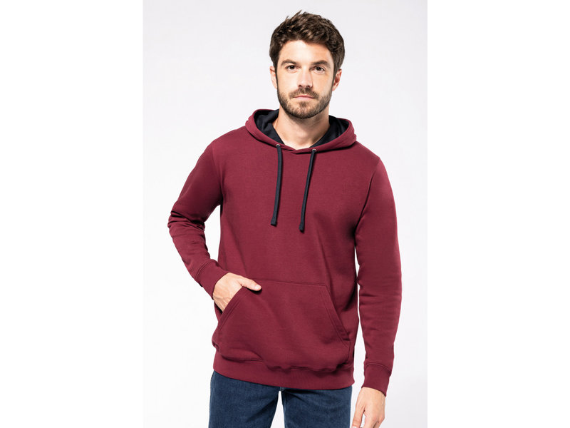 Kariban Hooded sweater met gecontrasteerde capuchon