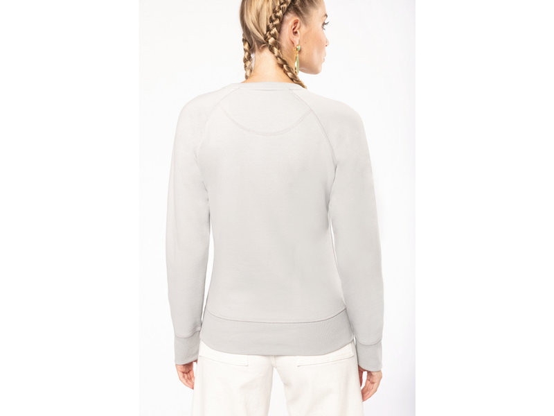 Kariban Dames Sweater BIO ronde hals raglanmouwen