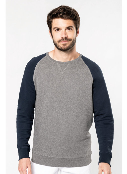 Kariban | K491 | Men's two-tone organic crew neck raglan sleeve sweatshirt