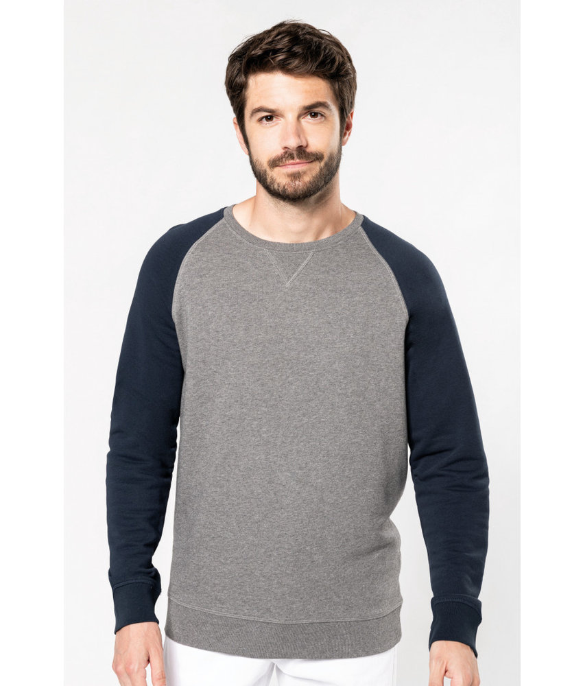 Kariban | K491 | Men's two-tone organic crew neck raglan sleeve sweatshirt