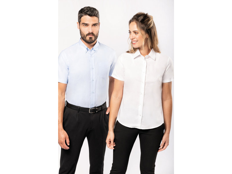 Kariban Heren oxford overhemd korte mouwen