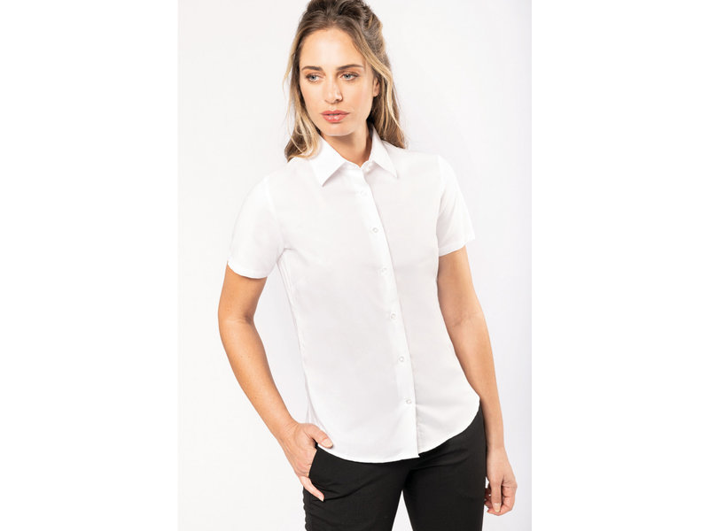 Kariban Dames oxford blouse korte mouwen