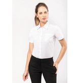 Kariban Dames Poplin Blouse Korte Mouwen