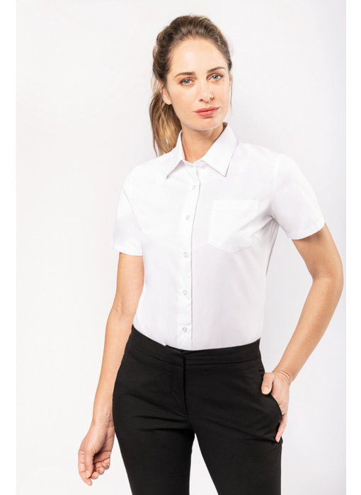 Kariban | K544 | Ladies' short-sleeved cotton poplin shirt