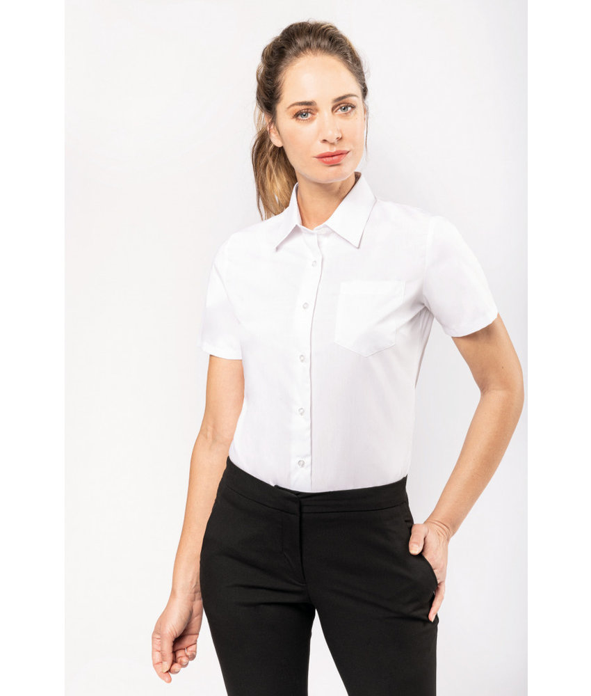 Kariban | K544 | Ladies' short-sleeved cotton poplin shirt