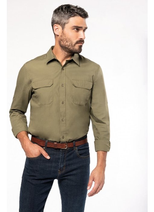 Kariban | K590 | Men's long-sleeved safari shirt