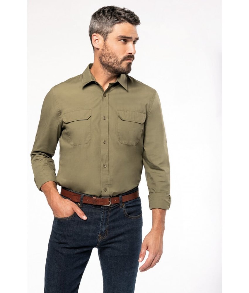 Kariban | K590 | Men's long-sleeved safari shirt