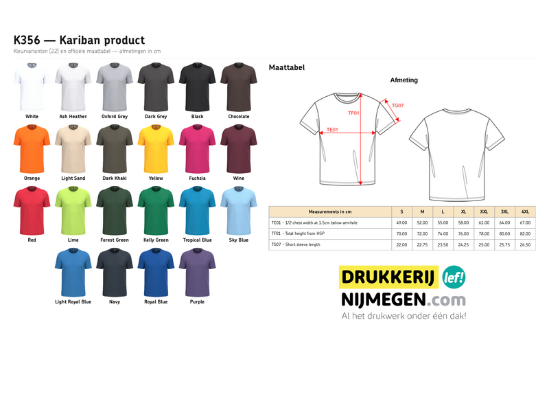 Kariban K356 | T-shirt ronde hals korte mouwen