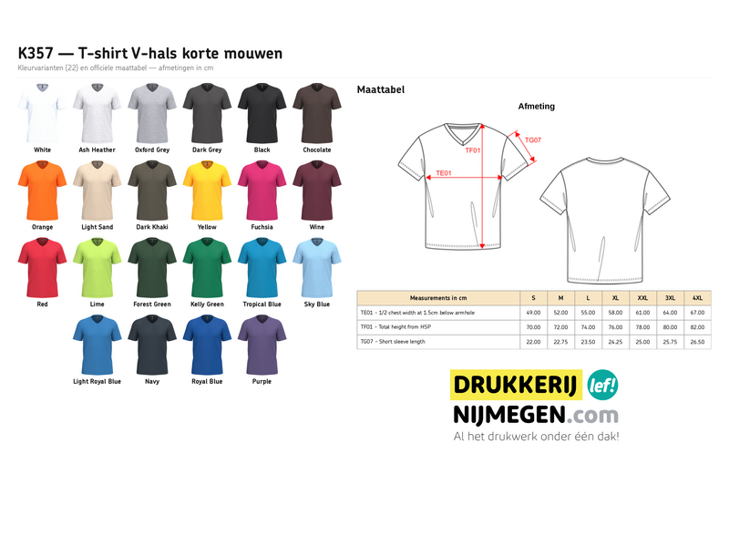 Kariban K357 | T-shirt V-hals korte mouwen