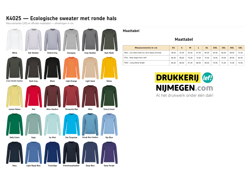 Kariban K4025 | Ecologische sweater met ronde hals