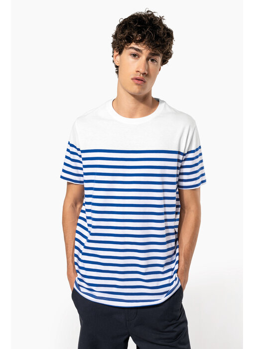 Kariban Marine-T-shirt ronde hals Bio heren