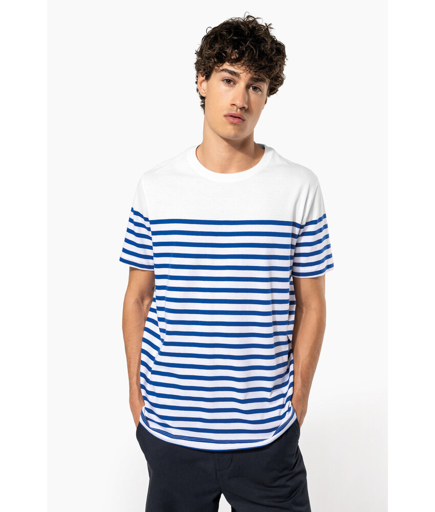 Kariban Marine-T-shirt ronde hals Bio heren