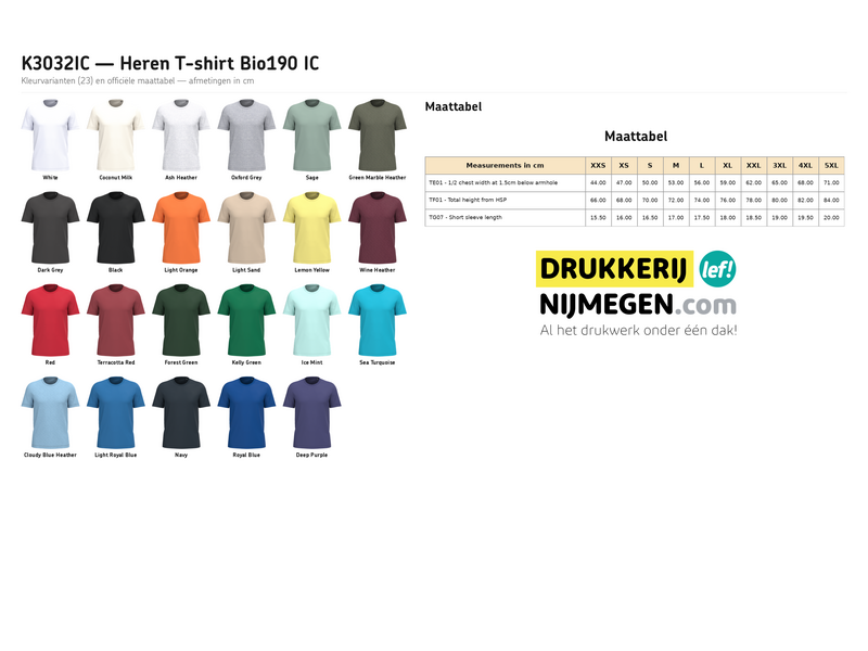 Kariban K3032IC | Heren T-shirt Bio190 IC