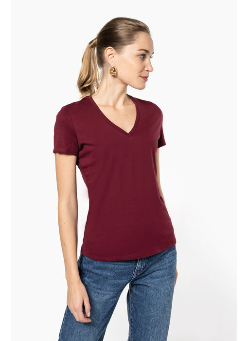 Kariban Dames-T-shirt BIO150 IC V-hals