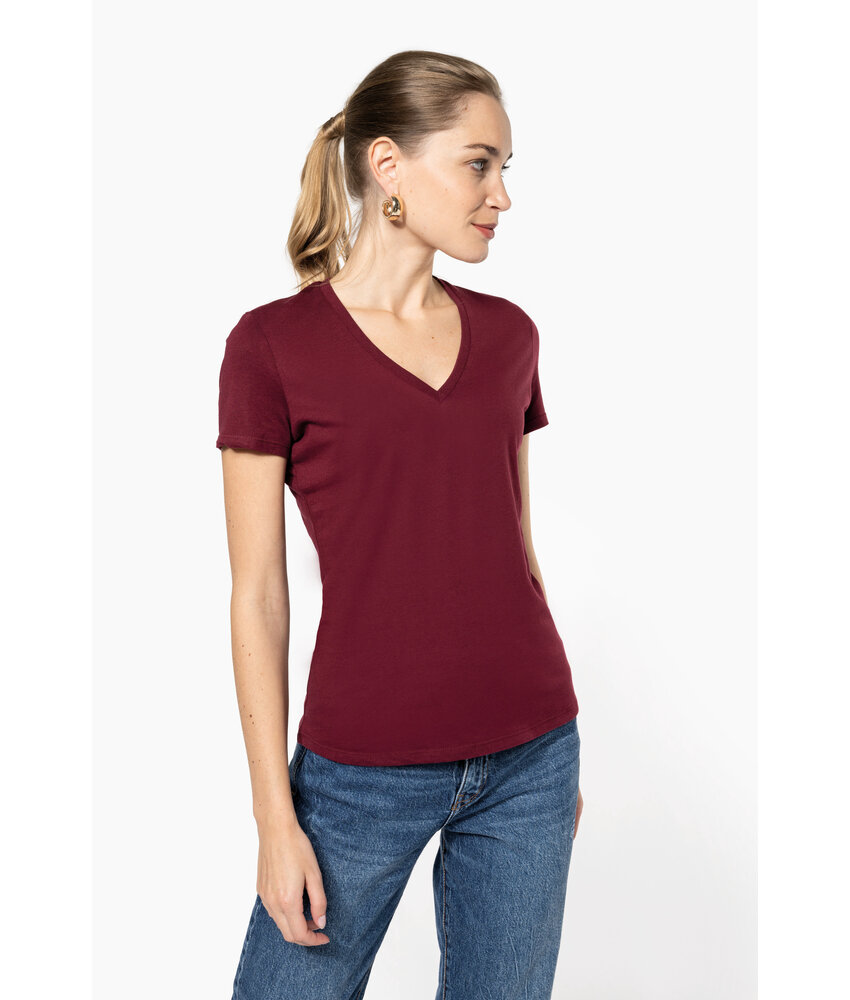 Kariban Dames-T-shirt BIO150 IC V-hals