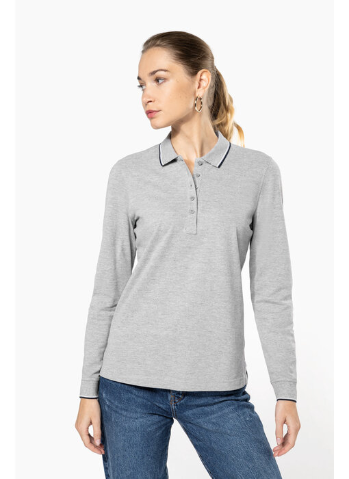 Kariban Dames polo piqué lange mouw