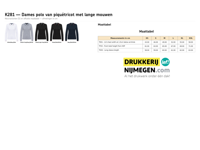 Kariban K281 | Dames polo piqué lange mouw