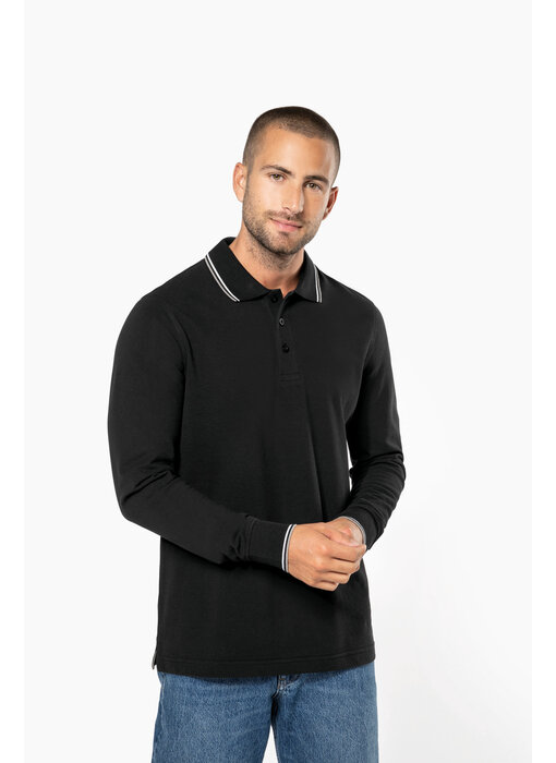 Kariban Heren polo piqué lange mouw