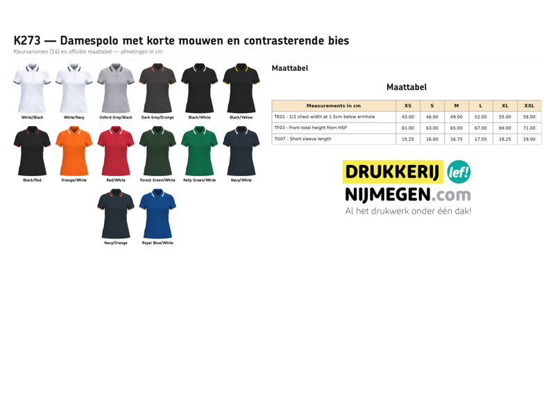 Kariban K273 | Damespolo piqué korte mouw