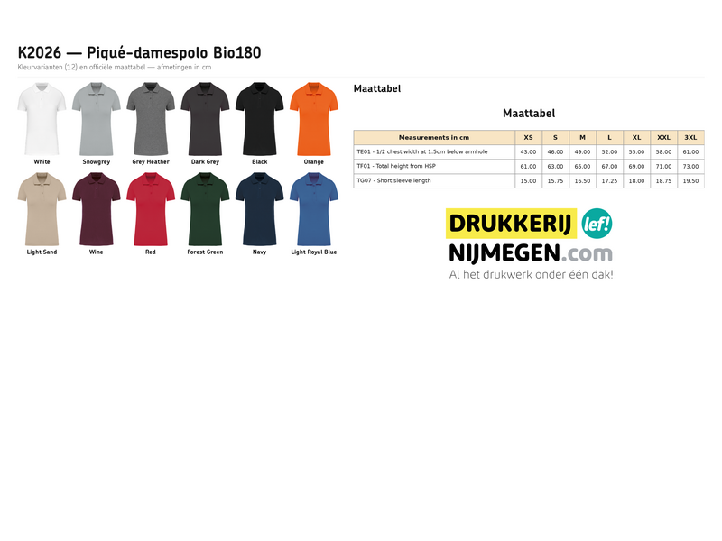 Kariban K2026 | Piqué-damespolo Bio180