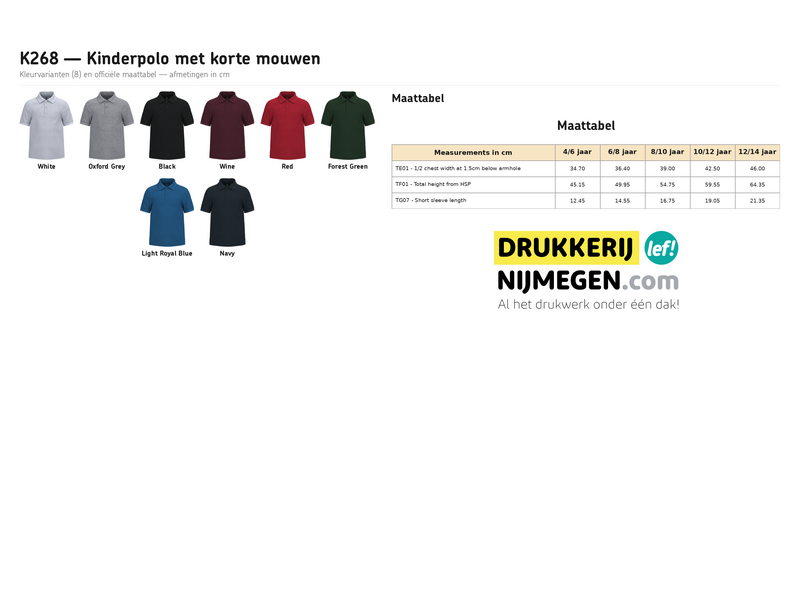 Kariban K268 | Kinderpolo met korte mouwen