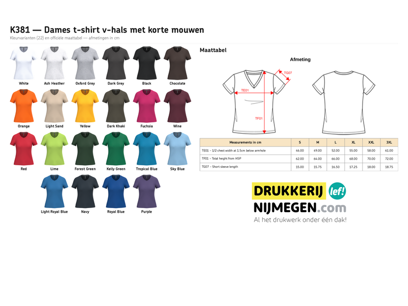 Kariban K381 | Dames T-shirt V-hals korte mouwen