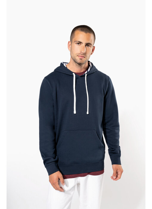 Kariban Unisex sweater met capuchon met contrasterend motief