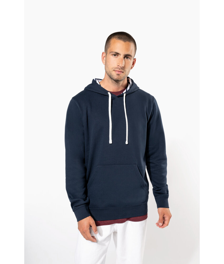 Kariban Unisex sweater met capuchon met contrasterend motief