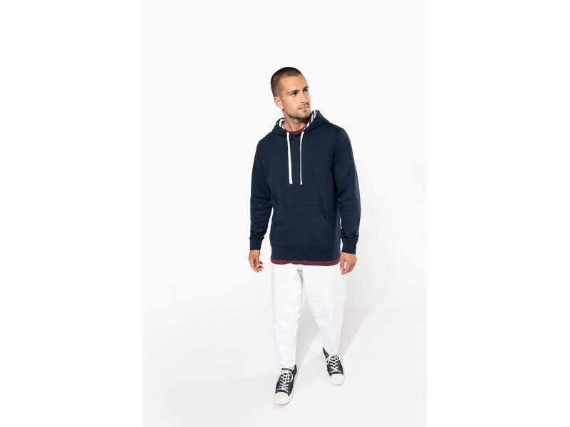 Kariban K4013 | Unisex sweater met capuchon met contrasterend motief