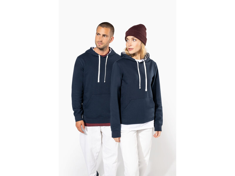 Kariban K4013 | Unisex sweater met capuchon met contrasterend motief