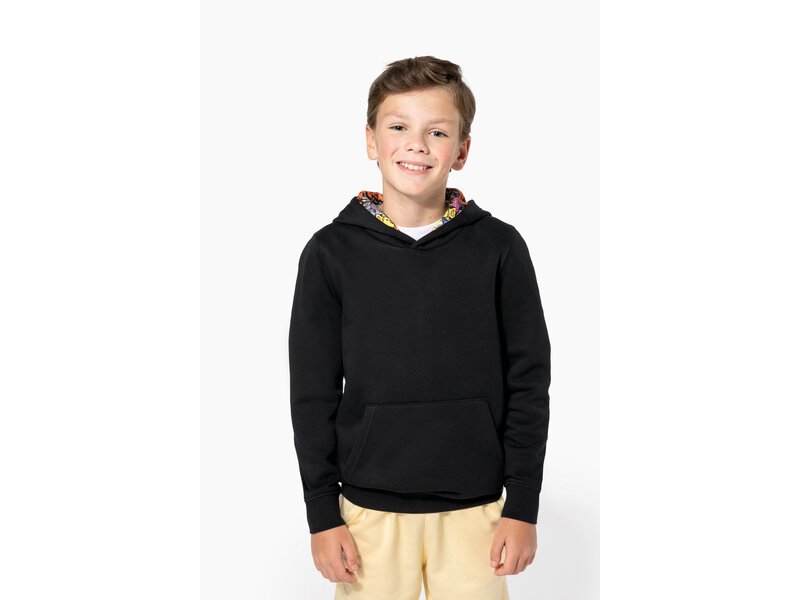 Kariban K4014 | Kinder sweater met contrasterende capuchon met motief