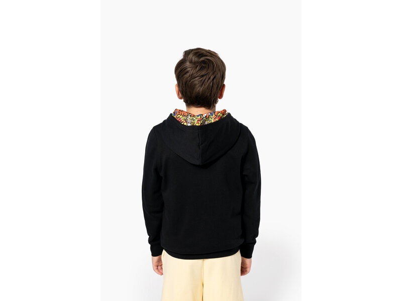 Kariban K4014 | Kinder sweater met contrasterende capuchon met motief