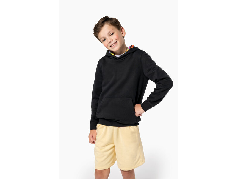 Kariban K4014 | Kinder sweater met contrasterende capuchon met motief