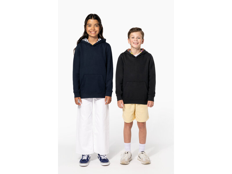 Kariban K4014 | Kinder sweater met contrasterende capuchon met motief