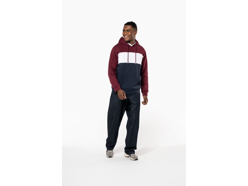 Kariban K4016 | Driekleurige unisex sweater met capuchon