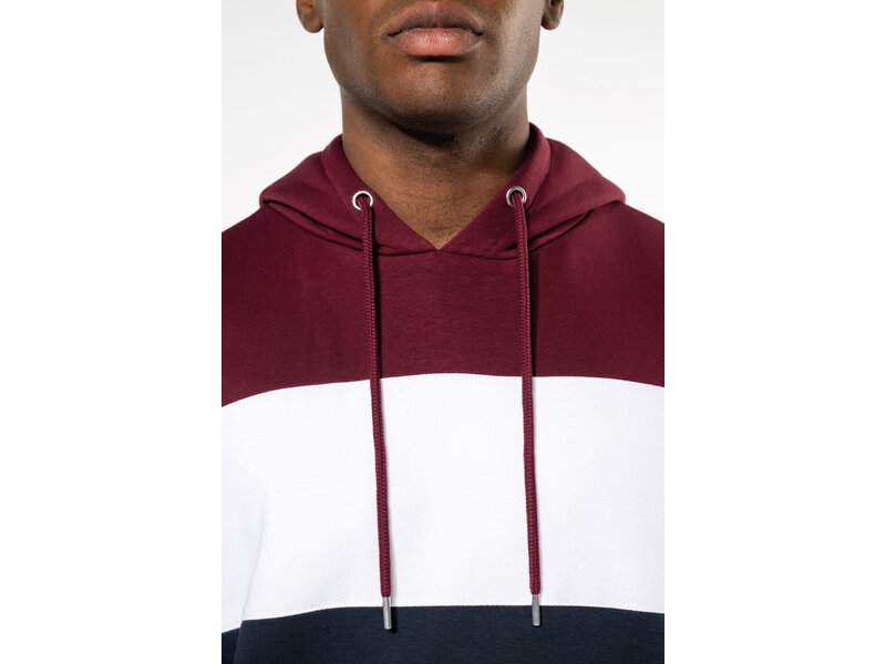 Kariban K4016 | Driekleurige unisex sweater met capuchon