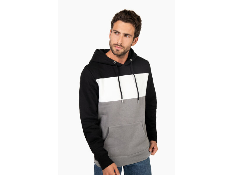 Kariban K4016 | Driekleurige unisex sweater met capuchon
