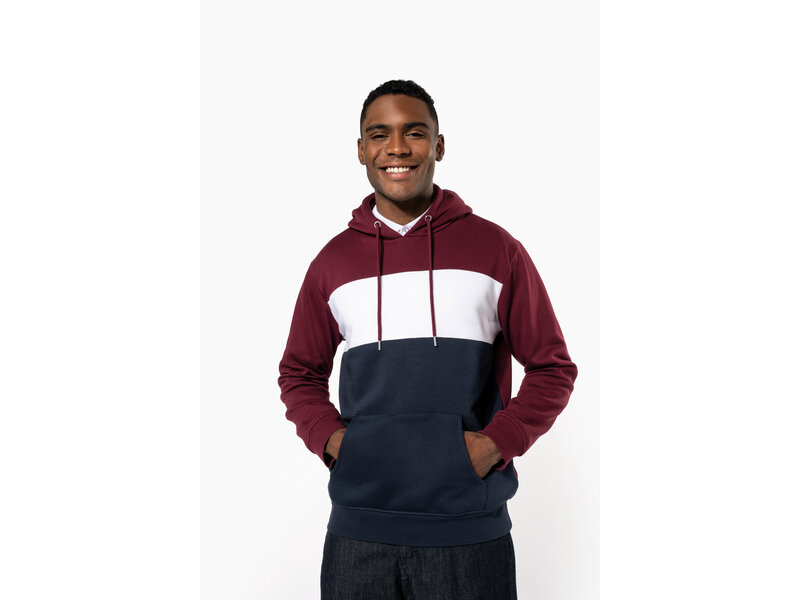 Kariban K4016 | Driekleurige unisex sweater met capuchon