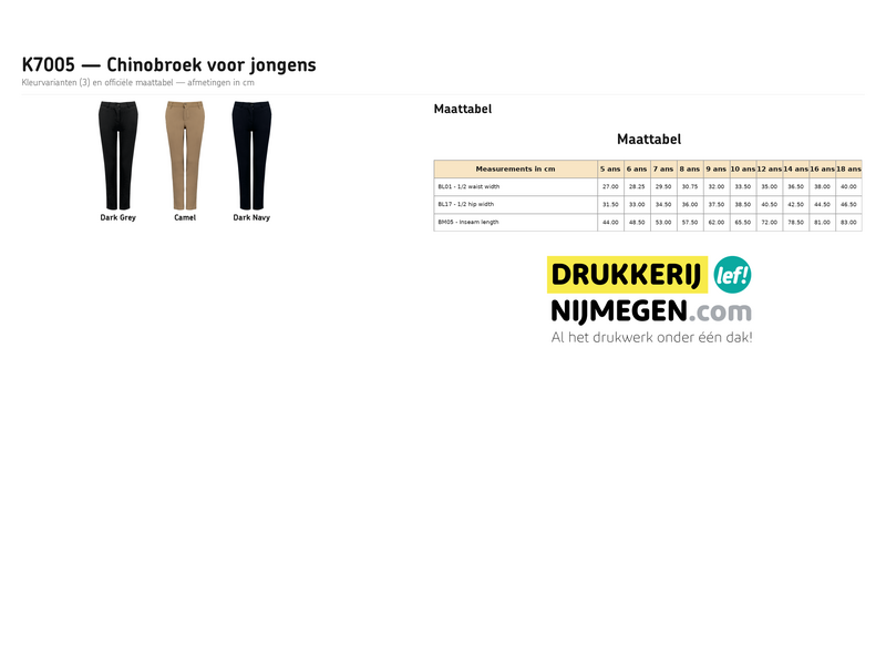 Kariban K7005 | Chinobroek voor jongens