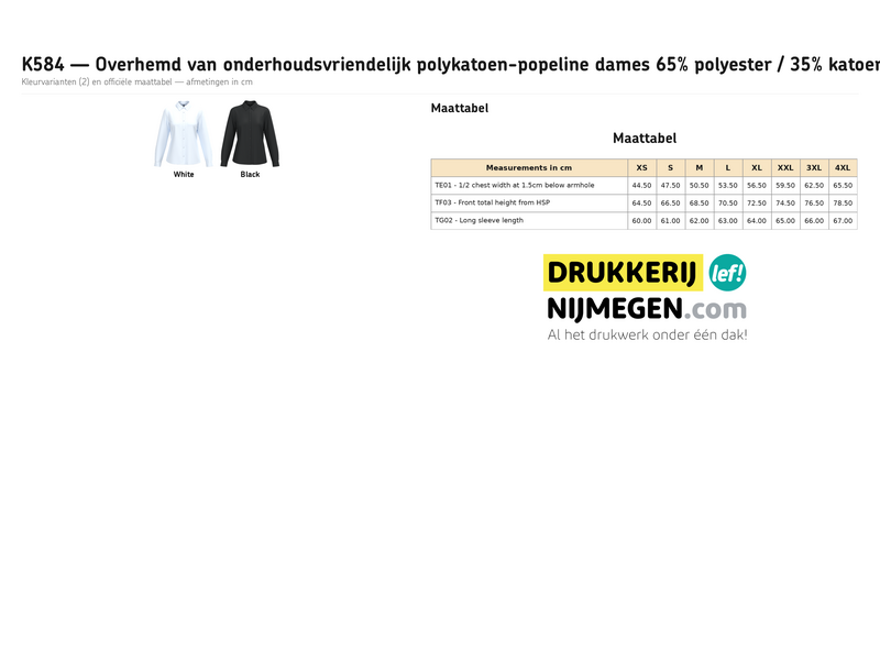 Kariban K584 | Damesoverhemd polykatoen popeline lange mouwen