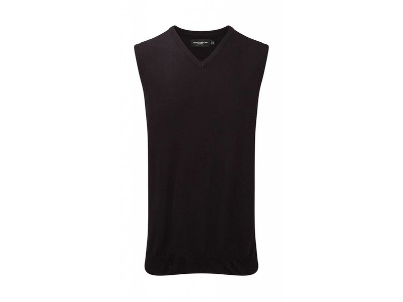 Russell Collection Mens V-Neck Sleeveless Knitted Pullover